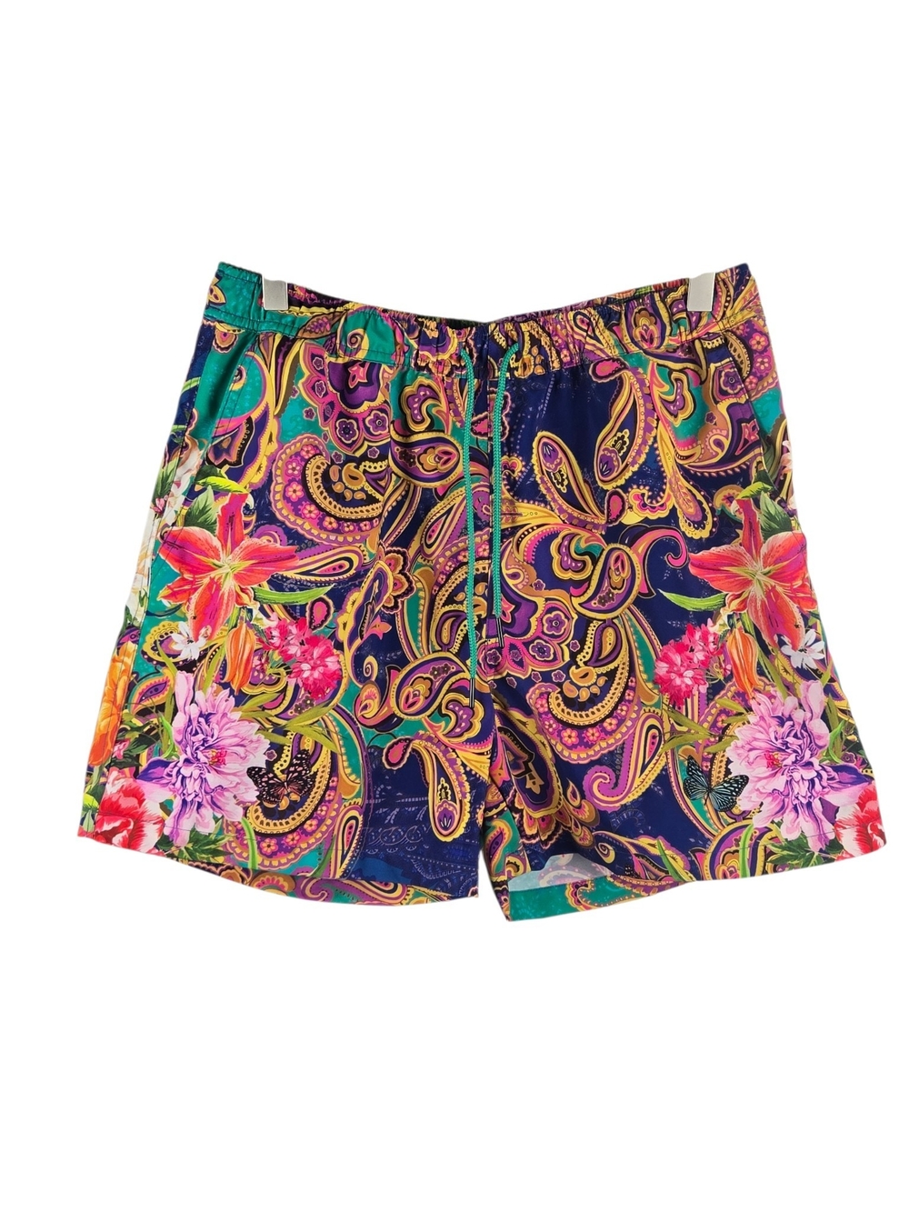 Johnny Was Floral Paisley Swim Trunks Multicolor Size Small